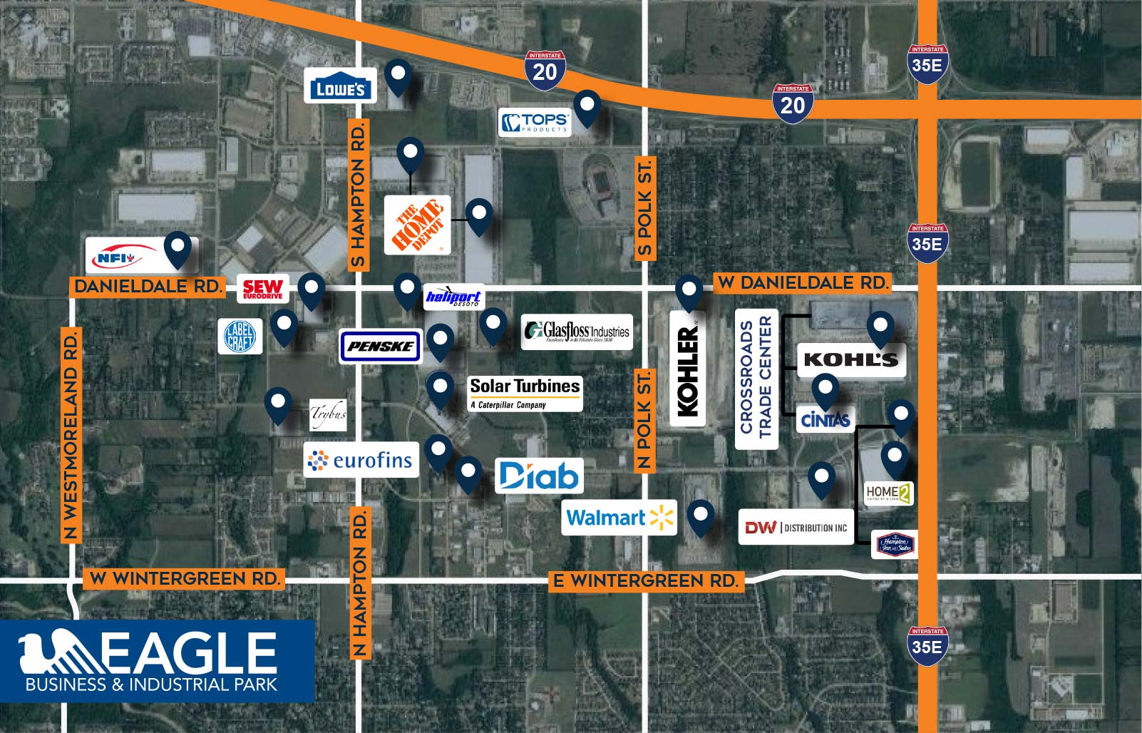 Aerial map of Eagle Business & Industrial Park